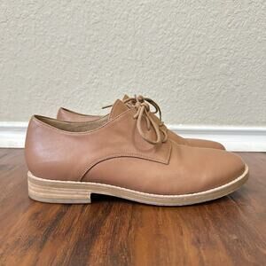 EILEEN FISHER Milo Oxford Shoes Tan Leather Lace Up Preppy Office